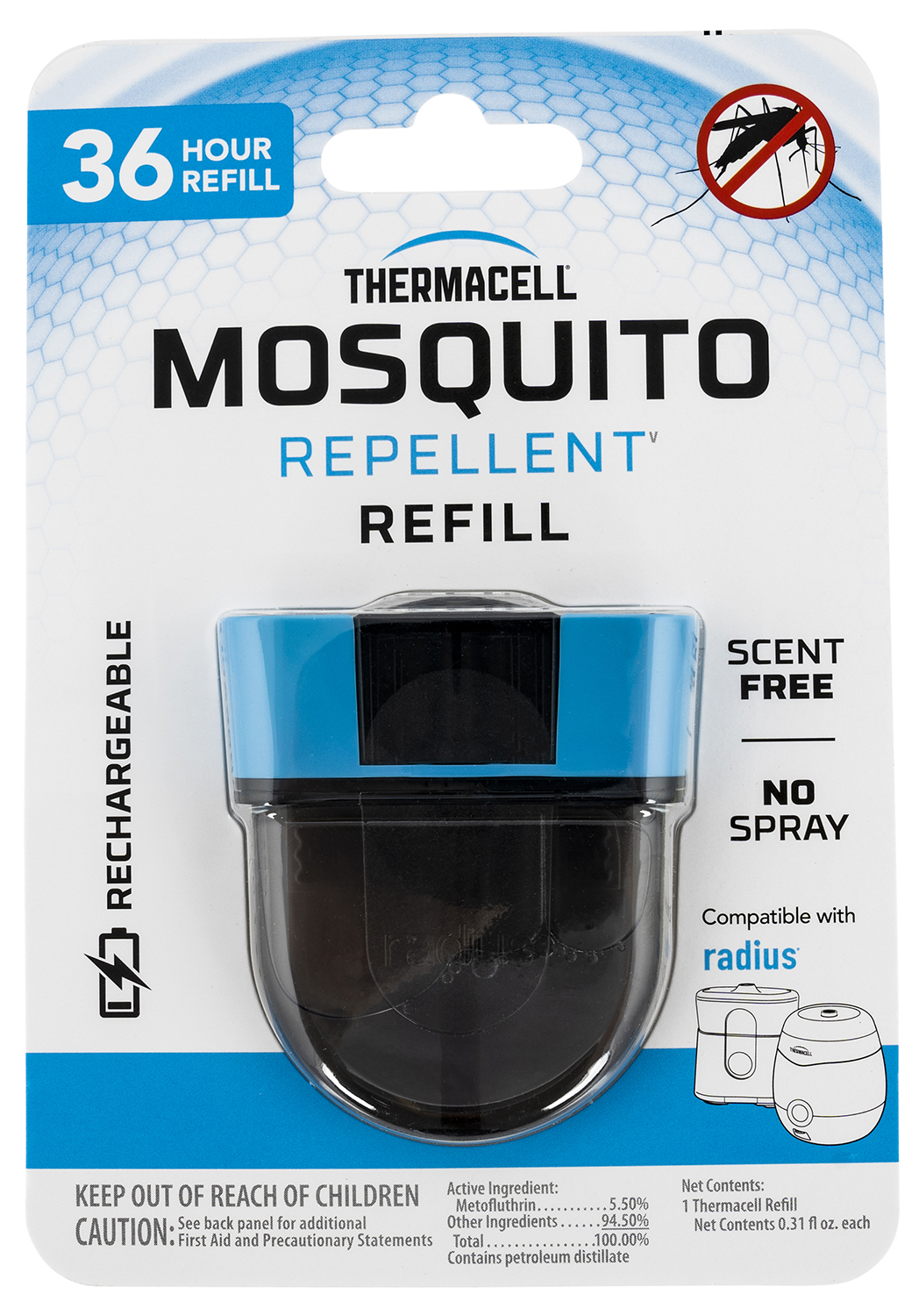 Thermacell ER136 Repellent Refill  Black Effective 20 ft Fits Rechargeable E-Series  Radius Zone Odorless Scent Repels Mosquito Effective Up to 36 hrs | 843654005034