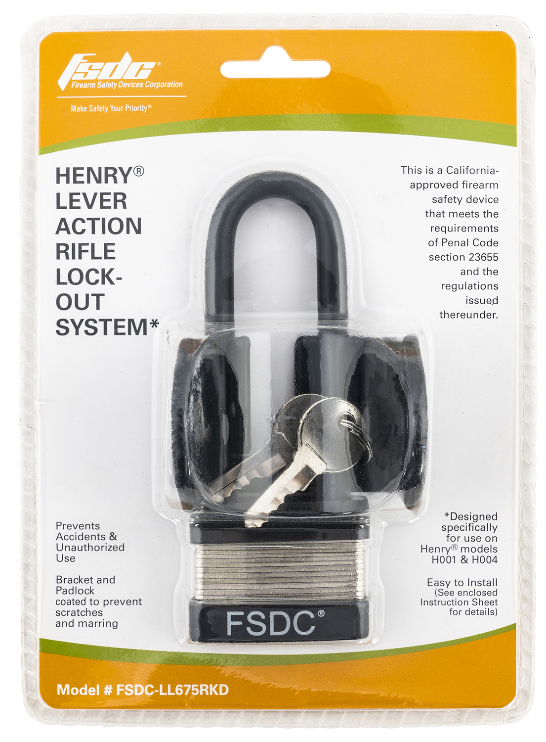 Firearm Safety Devices Corporation Tl3050rkd FSDC Keyed Trigger Lock Ca Key for sale online 