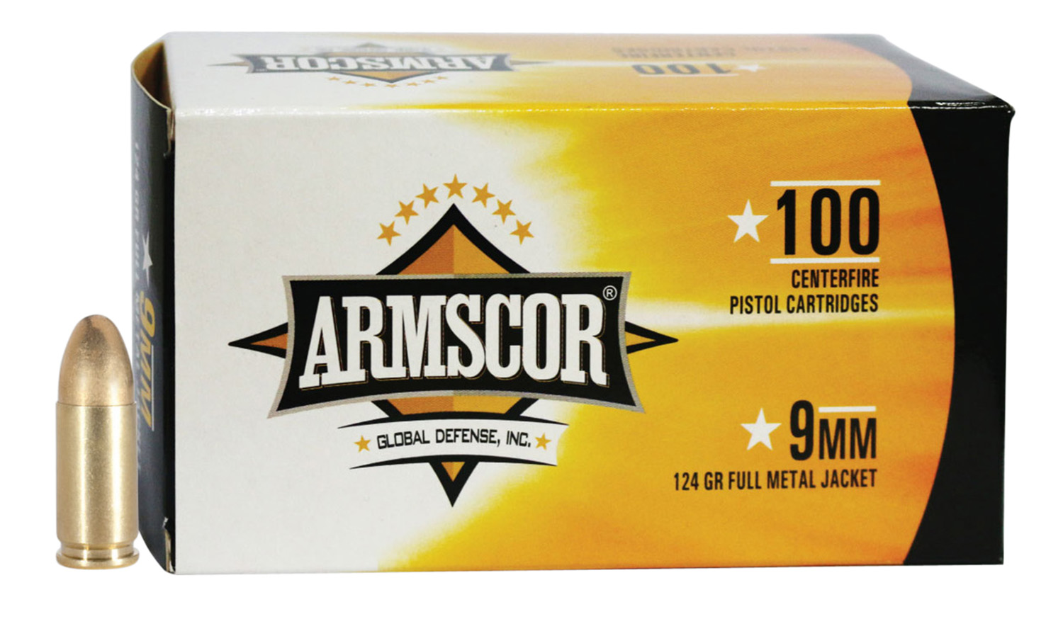 Armscor 50445 Precision Value Pack 9mm Luger 124 gr Full Metal Jacket (FMJ) 100 Per Box/ 12 Cs