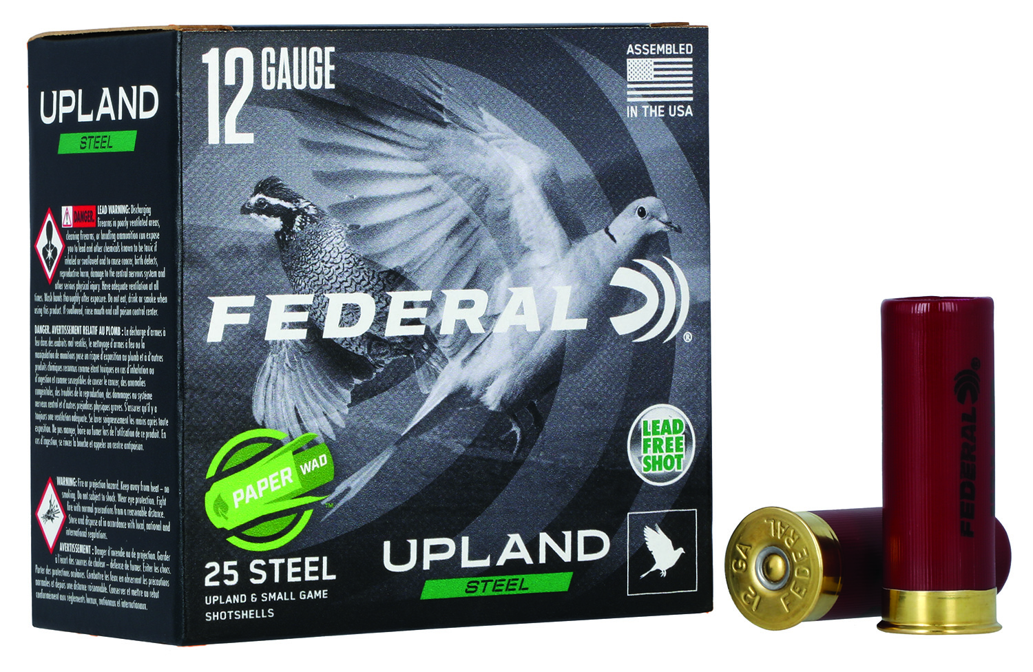 Federal USH122W75 Upland Field & Range Paper Wad 12 Gauge 2.75