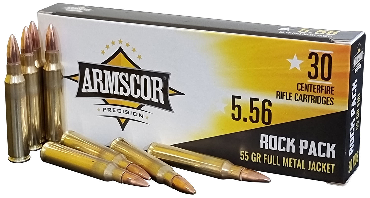 Armscor 50113 Precision Rock Pack 5.56x45mm NATO 55 gr Full Metal Jacket (FMJ) 30 Per Box/10 Cs