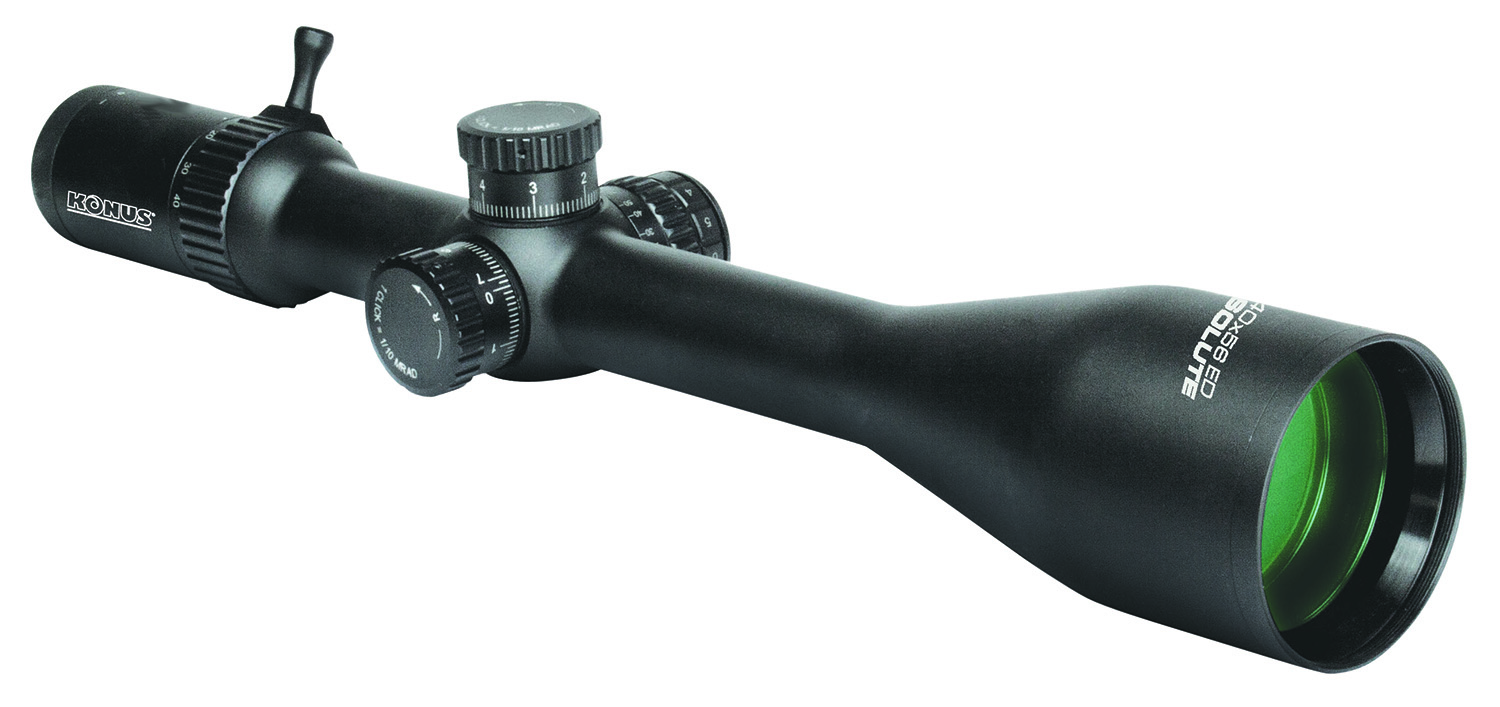 Konus 7179 Absolute  Black 5-40x 56mm 30mm Tube Illuminated Etched Modified Mil-Dot Reticle Features Throw Lever