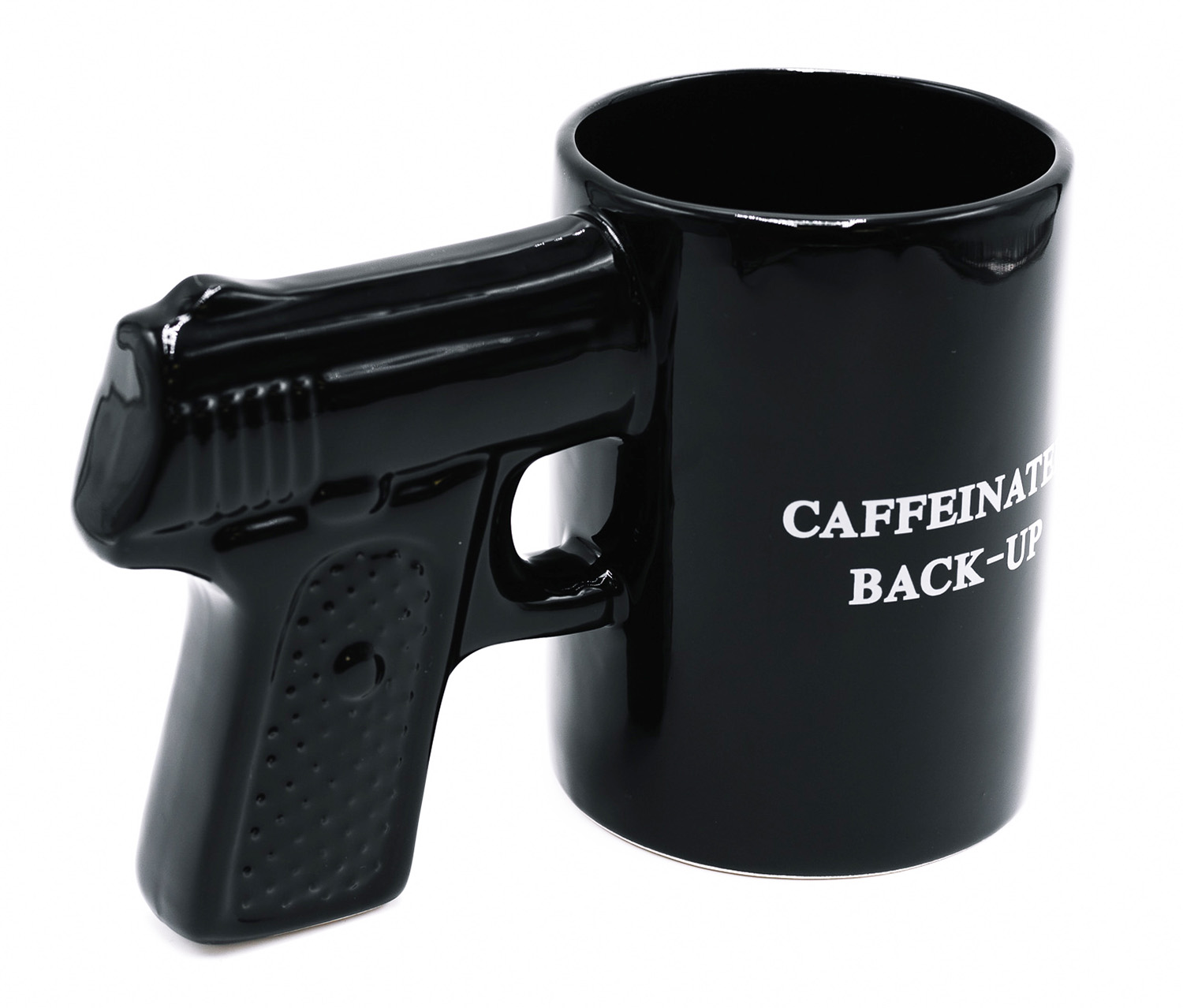 Caliber Gourmet Brass Knuckles Handle Coffee Mug Black and Gold