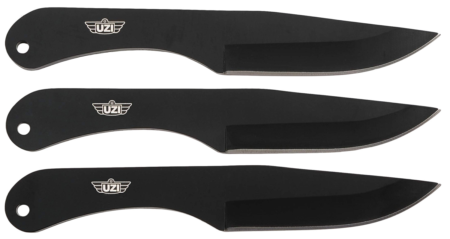 Uzi Accessories UZKTRW004 Throwing Knives IV Three, 8.25 Inch Plain Black Stainless Steel | 024718510279