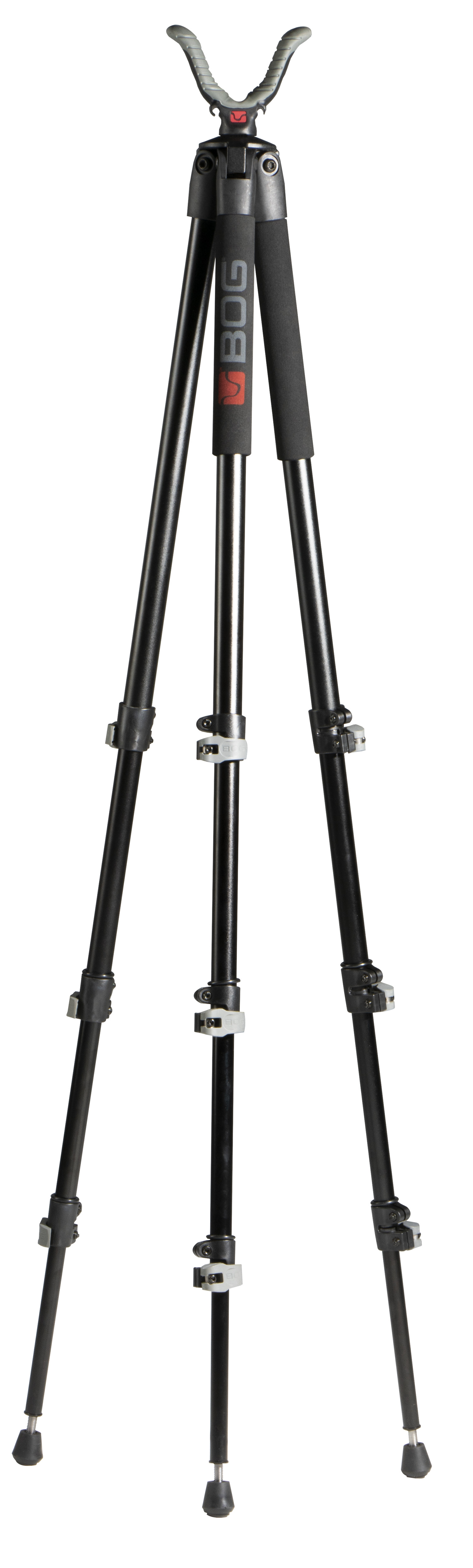 Bog-Pod 1100482 Adrenaline Shooting Tripod made of Black Finish Aluminum with Foam Grip, Rubber Feet, 360 Degree Pan, 25 Degree Cant & 16-72