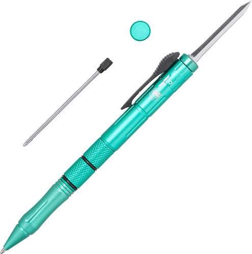 CobraTec Knives TBOTFPDNS Tactical Pen  1.75 Inch OTF Drop Point Plain Stainless Steel Blade Tiffany Blue Aluminum Handle | 099654040760