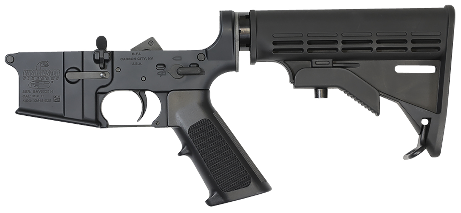 Bushmaster 0020005BLK M4 Lower Multi-Caliber Black Rec Black Polymer 6 Position Collapsible Carbine/A2 Pistol Grip for AR-15