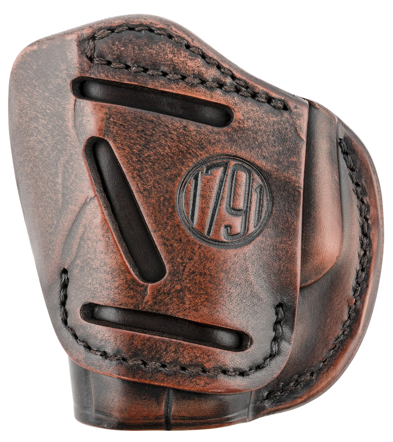 1791 Gunleather 4WH2VTGR 4-Way  IWB/OWB Size 02 Vintage Leather Belt Clip Compatible w/Ruger LCP/S&W Bodyguard/Glock 42/43/43X  Right Hand