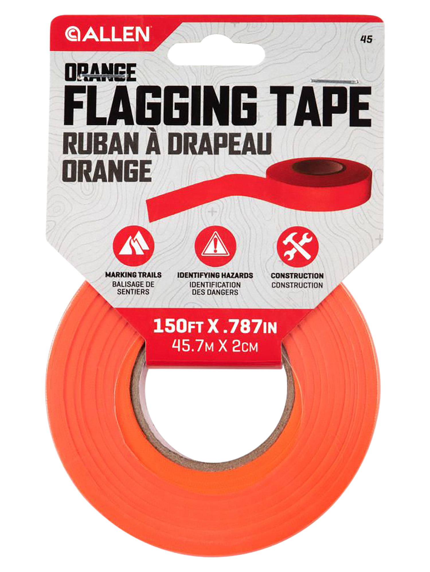 Allen 460 Flagging Tape  Orange Polyester 150 Roll Long