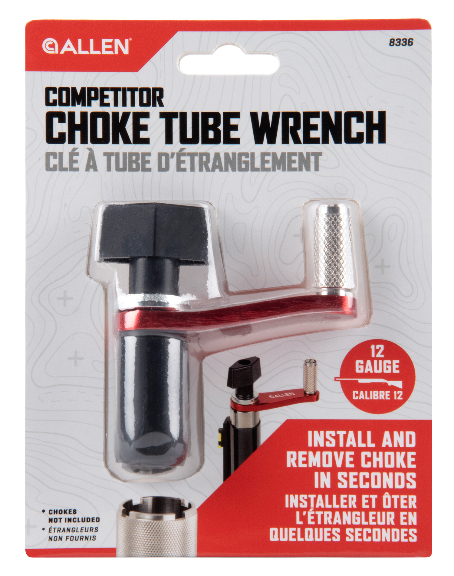 Allen 8336 Competitor Choke Tube Wrench Black with Red, Silver Accents Steel for 12 Gauge Shotguns