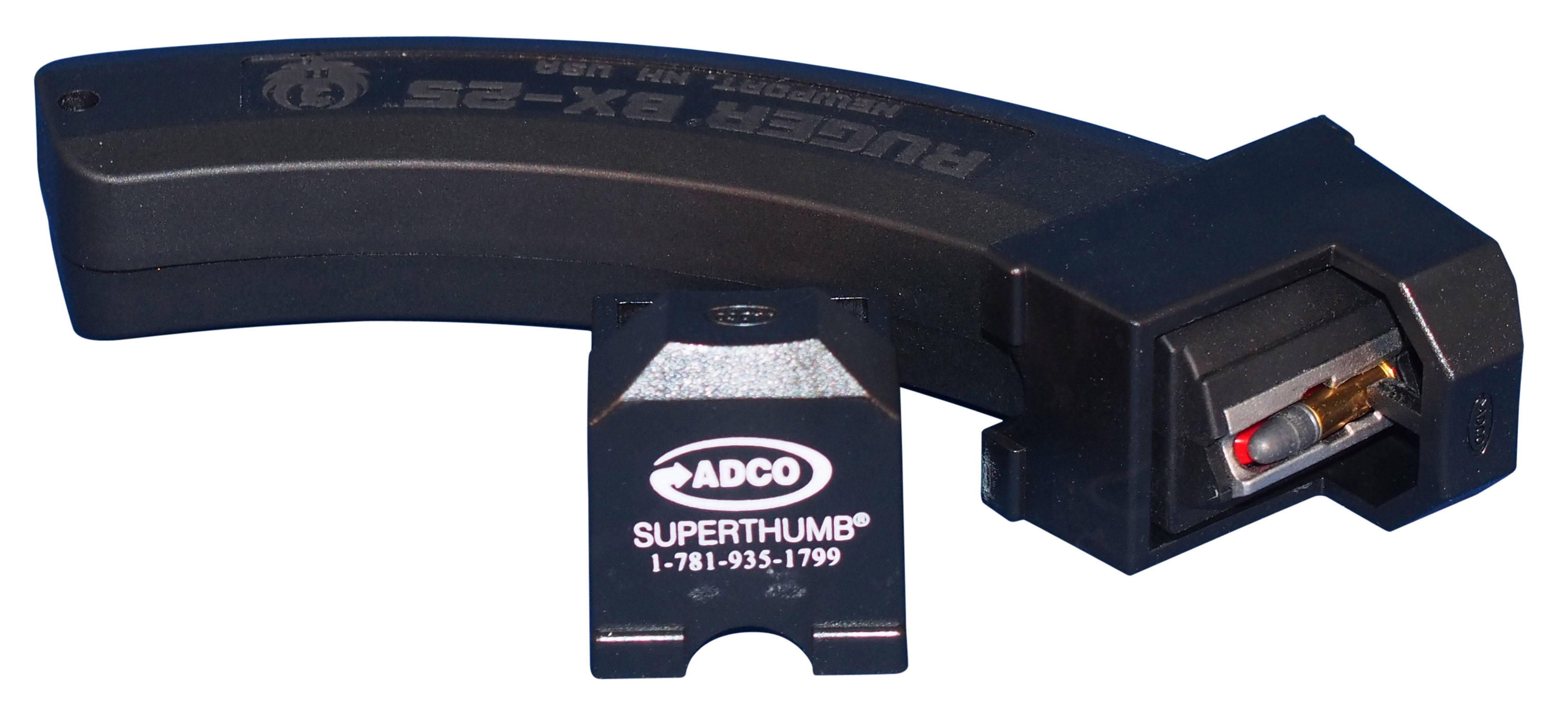 ADCO ST4 Super Thumb ST4 Mag Loader Extended Capacity Ruger 10/22, Black Polymer