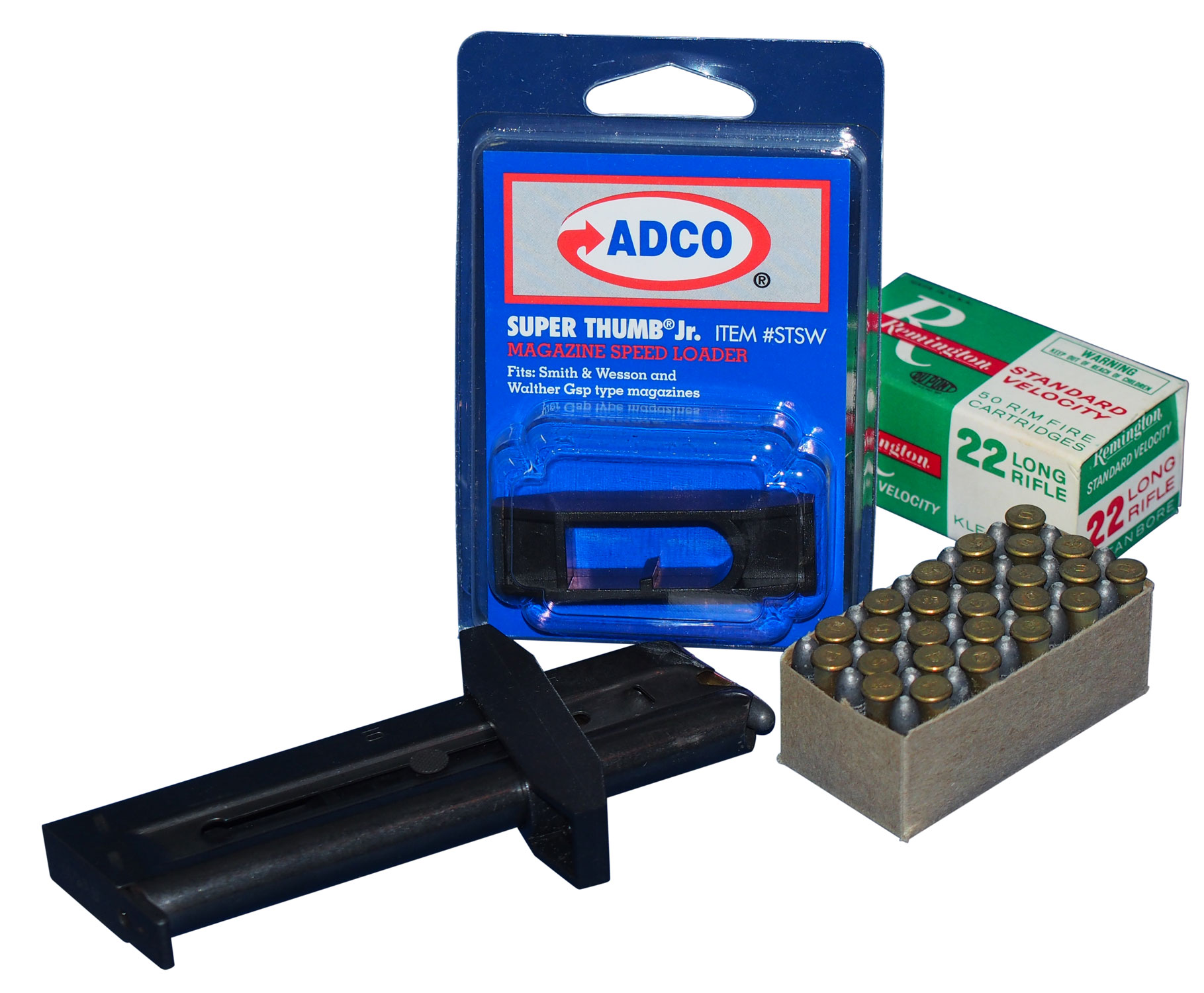ADCO STSW Super Thumb JR Mag Loader Fits 22 Caliber Target Pistols For Use w/S&W 41/22A/7/22S & Walther GSP
