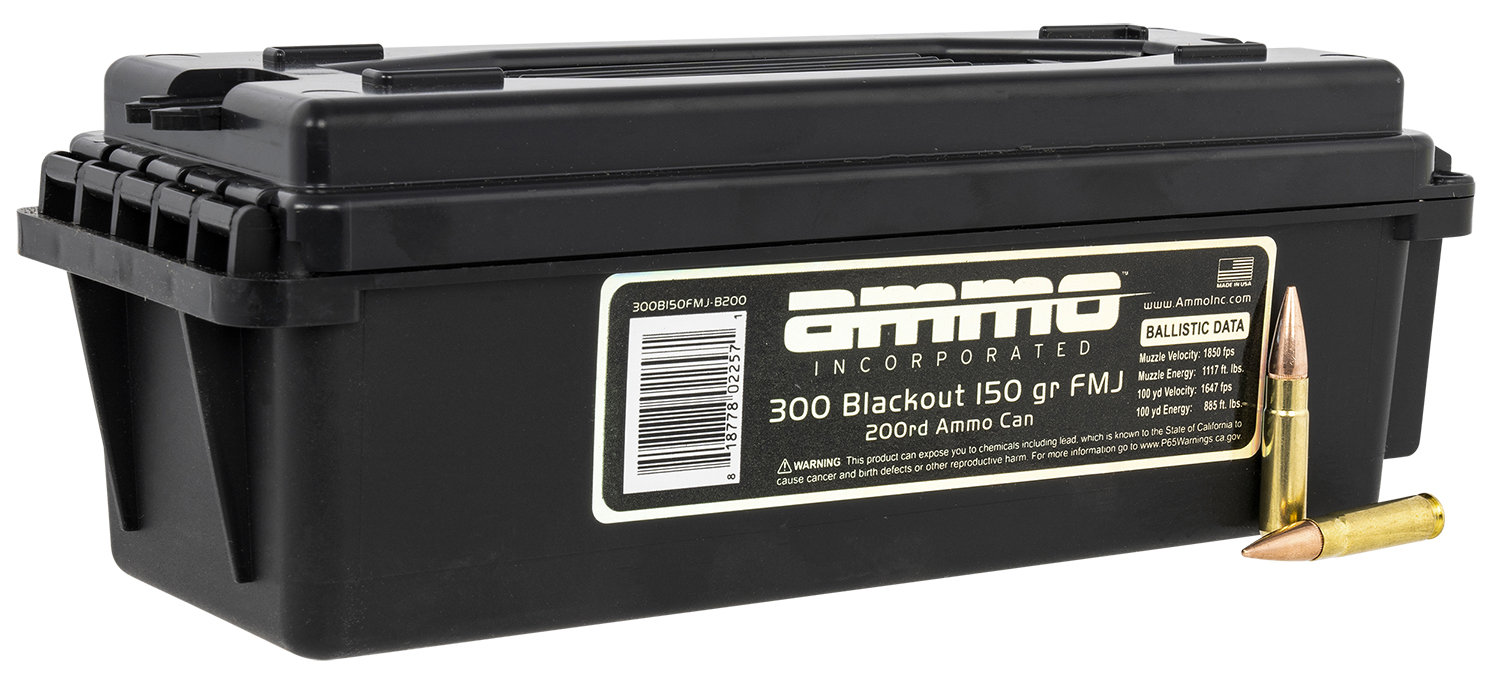 Ammo Inc 300B150FMJB200 Signature  300 Blackout 150 gr Full Metal Jacket (FMJ) 200 Per Box/6 Cs