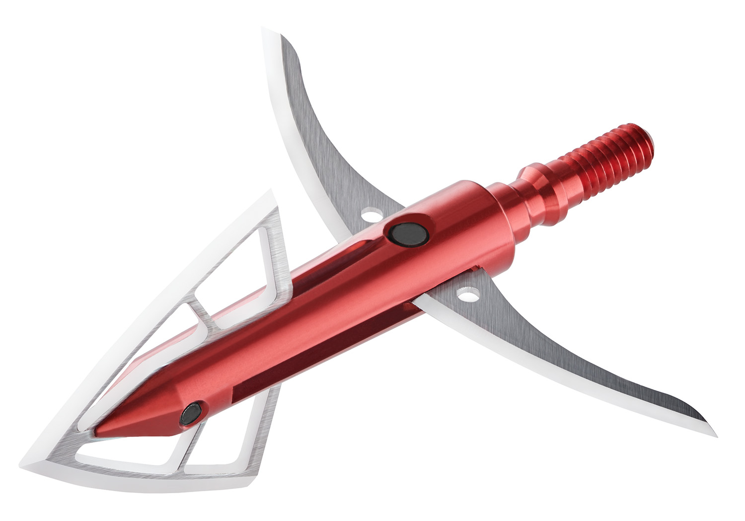 Bloodsport BLS10821 Gravedigger Extreme Broadhead Hybrid Mechanical Cut-On-Contact Tip Stainless Steel Blades Red 100 gr 3 Pk