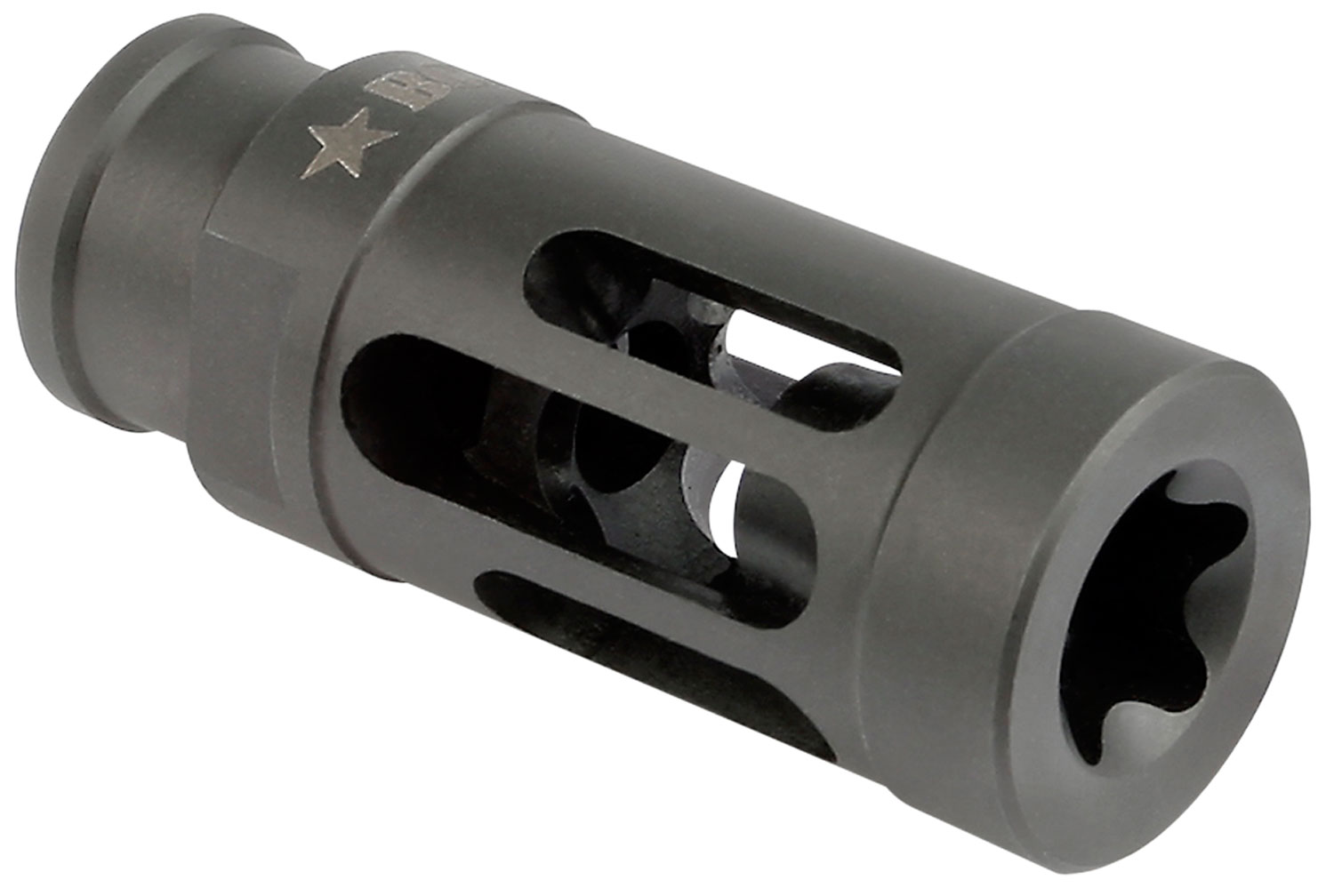 BCM GFCMOD1556 BCMGunfighter Compensator Mod 1 Black Stainless Steel with 1/2