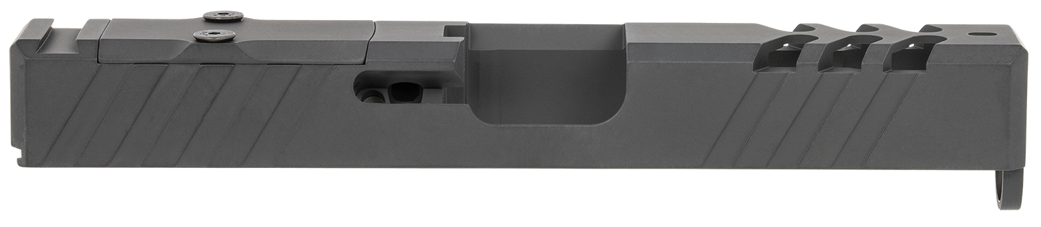 TacFire  Replacement Slide  9mm Luger Graphite Black Cerakote Stainless Steel with Optics Cut  Slide Ports for Glock 19 Gen3 | 686294505317