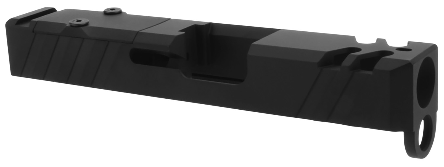 TacFire  Replacement Slide  9mm Luger Graphite Black Cerakote Stainless Steel with Optics Cut  Slide Ports for Glock 26 Gen3 | 686294506017