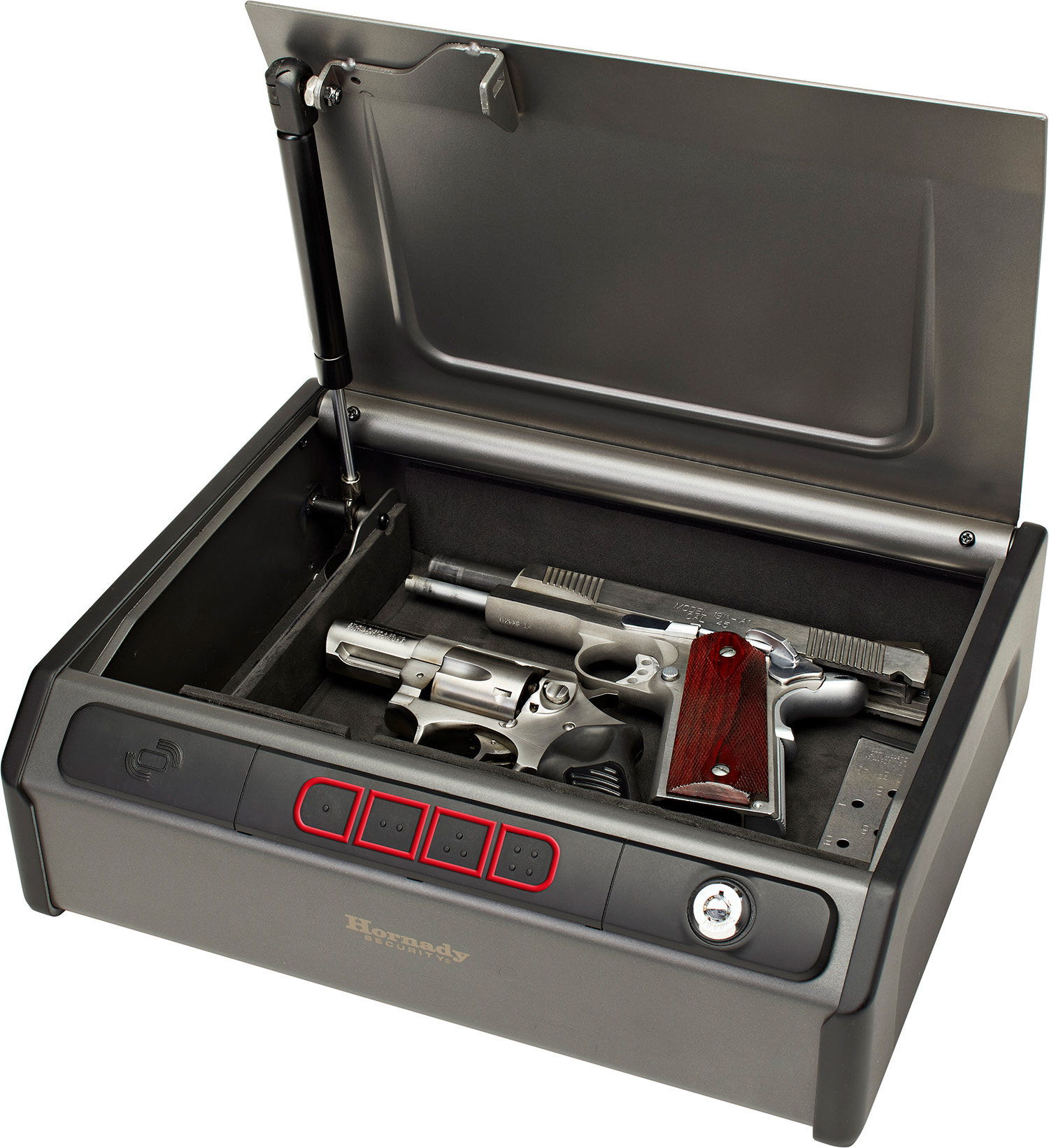 Hornady 97436 Rapid Safe  RFID/Access Code/Key Entry Gray Steel Holds 2 Handguns