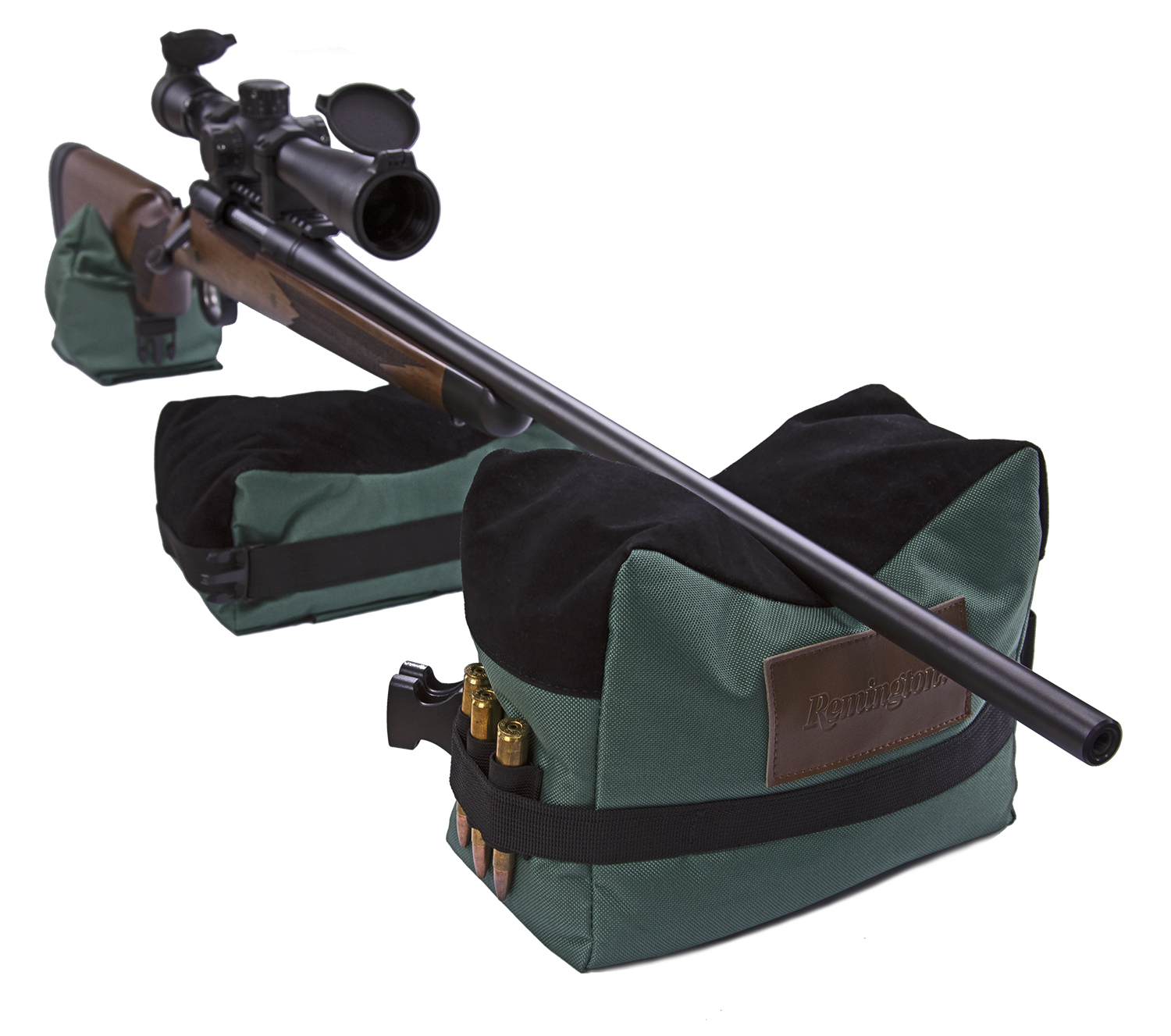 Remington Accessories 17336 Benchrest Shooting Bag Empty Green Cordura 3 Bags