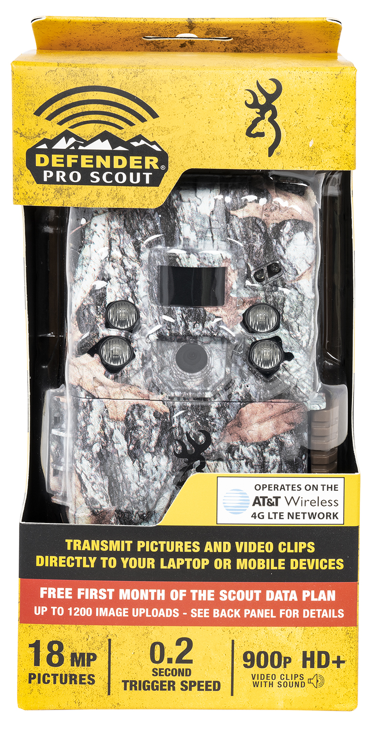 Browning Trail Cameras DWPSATT Defender Pro Scout AT&T Camo 18MP Resolution SD Card Slot/Up to 512GB Memory Features .25