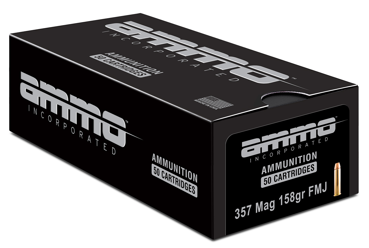 Ammo Inc 357158FMJA50 Signature  357 Mag 158 gr Full Metal Jacket (FMJ) 50 Per Box/20 Cs