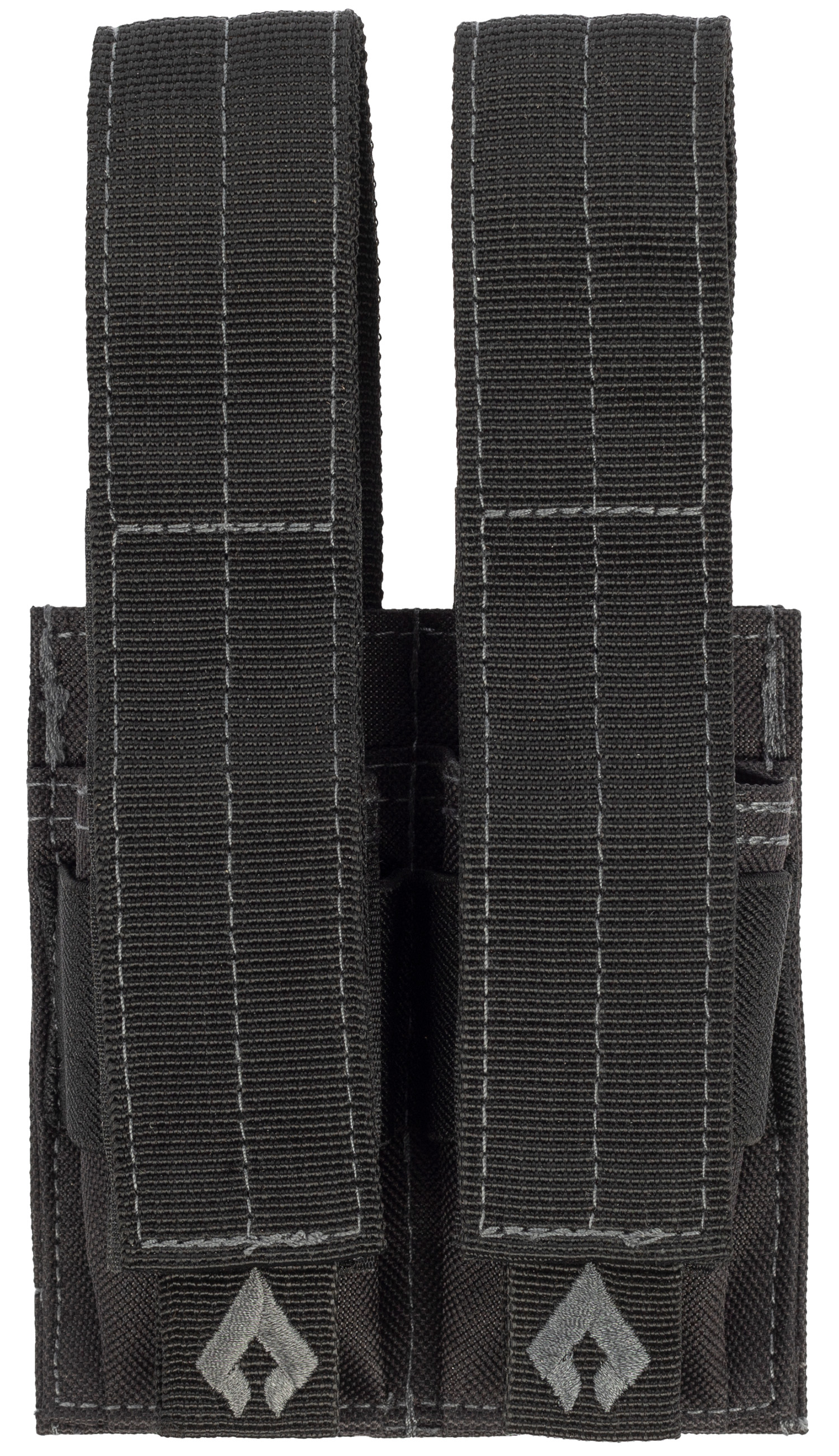 Advance Warrior Solutions PDMPBL Double Mag Pouch Pistol Black 600D PVC Polyester