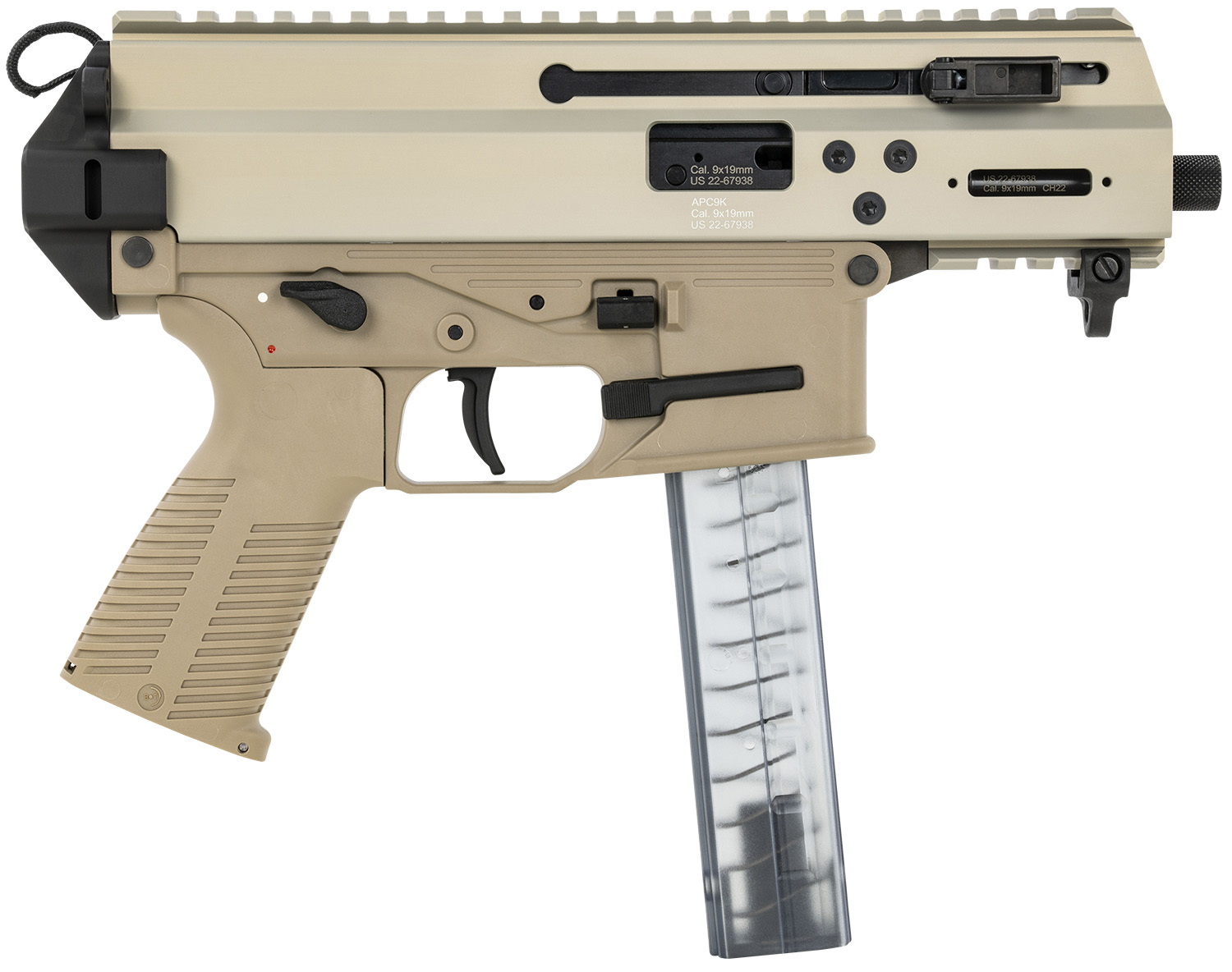 B&T Firearms 36176502CT APC9K  9mm Luger 30+1 4.30
