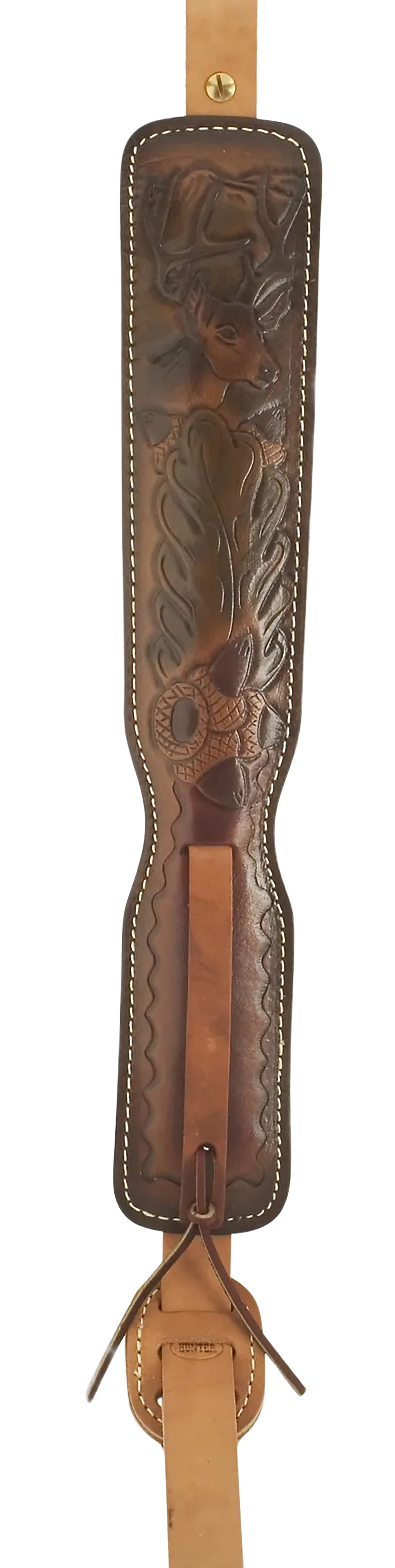 Hunter Company 027-25 Custom  Brown Leather/Suede with Deer & Acorn Design for Rifle
