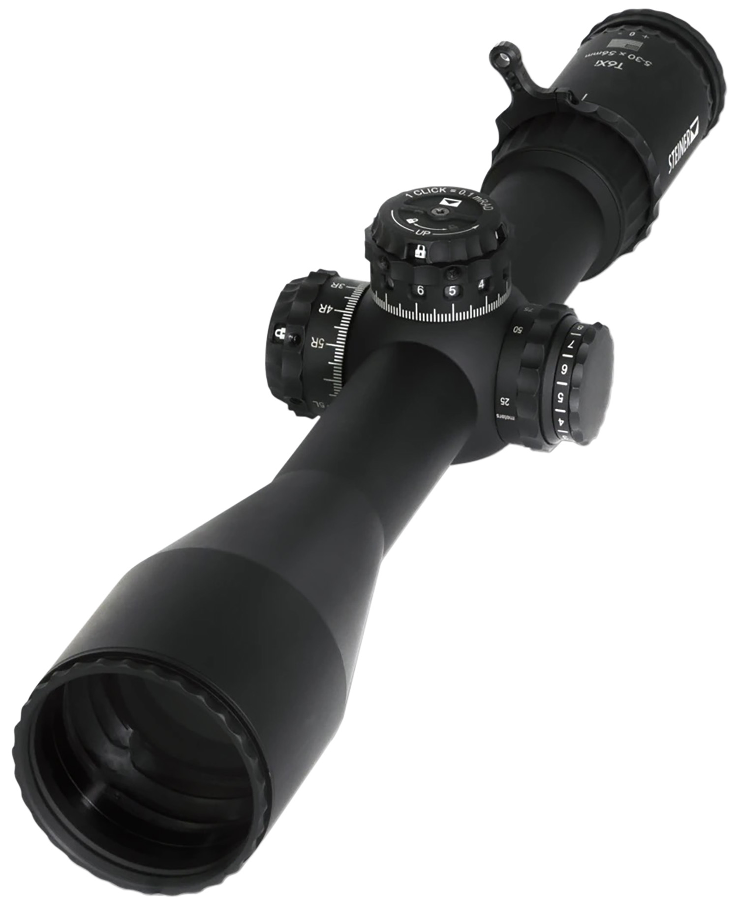 Steiner 5125 T6Xi  Black 5-30x56mm 34mm Tube Illuminated SCR2 MIL Reticle Features Throw Lever