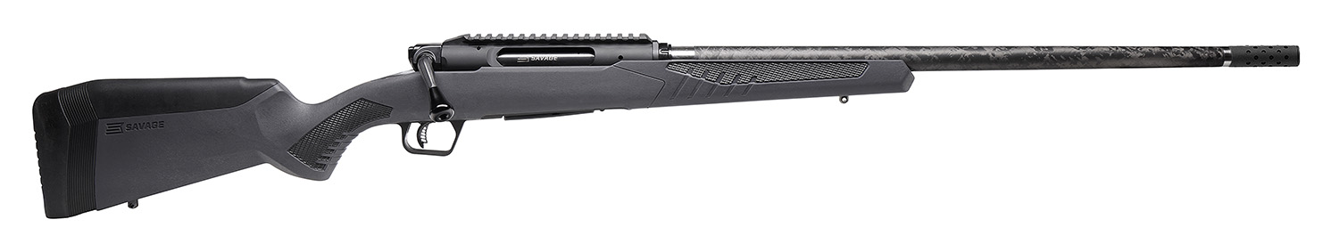 Savage Arms 57903 Impulse Mountain Hunter 300 PRC 31 24 Inch Threaded Proof Research Carbon Fiber Barrel, Gray AccuStock with Black Rubber Cheek Piece and Grips  | .300 PRC | 011356579034