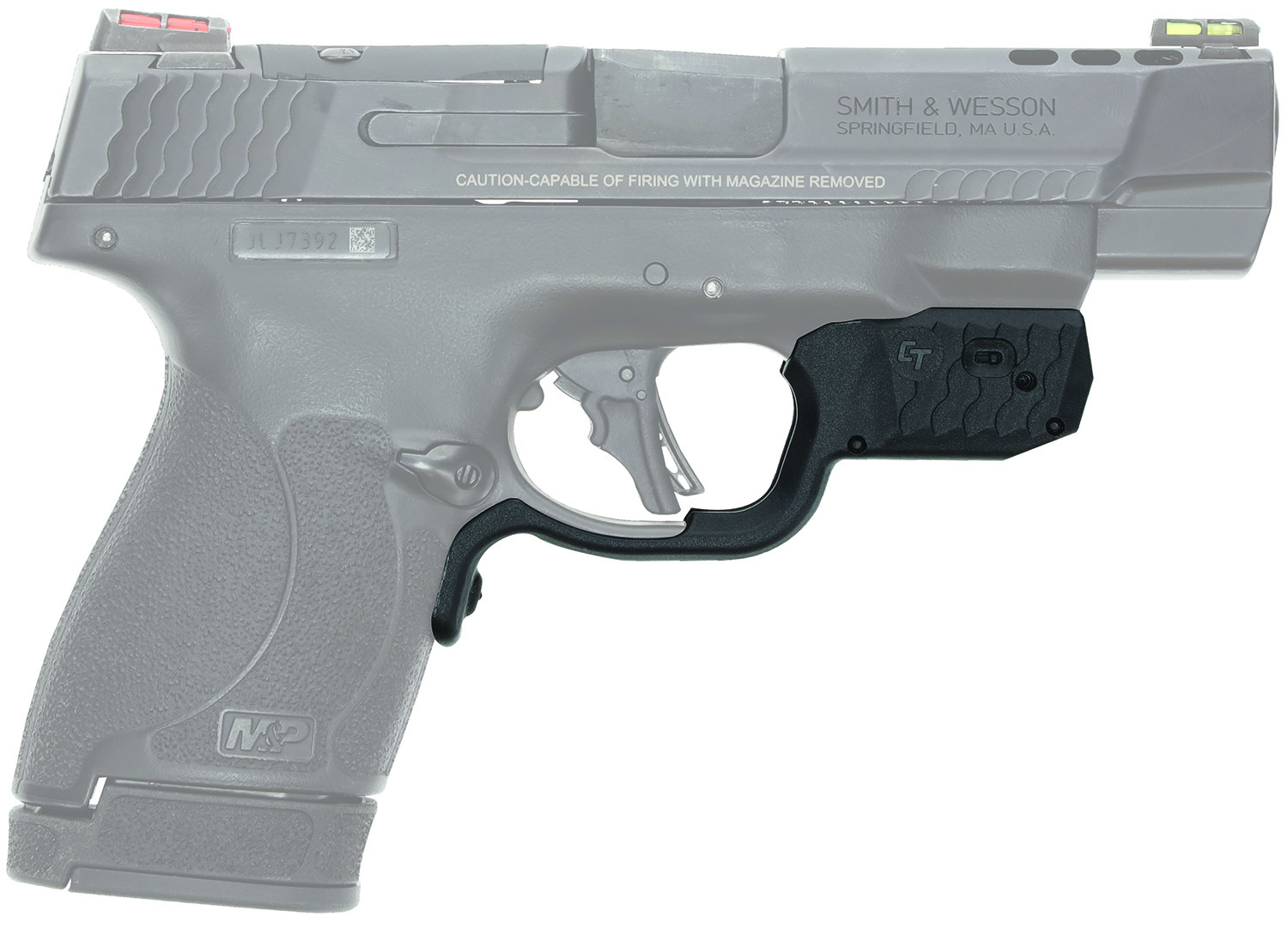 Crimson Trace 013000052 Laserguard  Black Red Laser Fits S&W Shield Plus Handgun Trigger Guard Mount