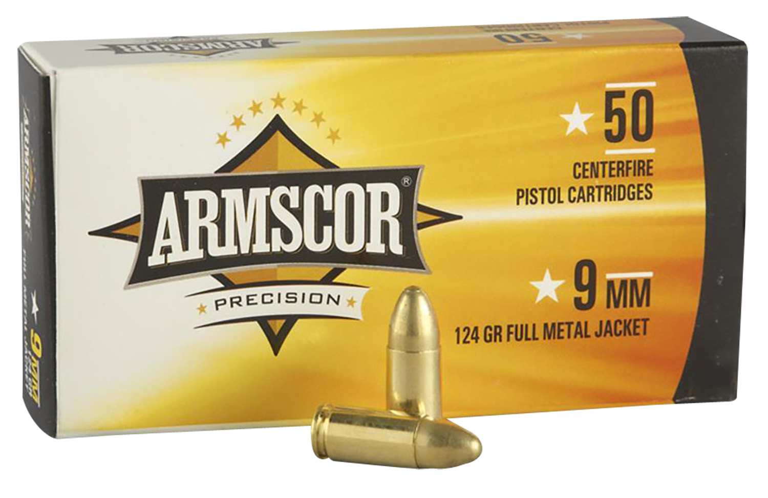 Armscor 50041PH Precision  9mm 124 gr Full Metal Jacket (FMJ) 50 Per Box/20 Cs