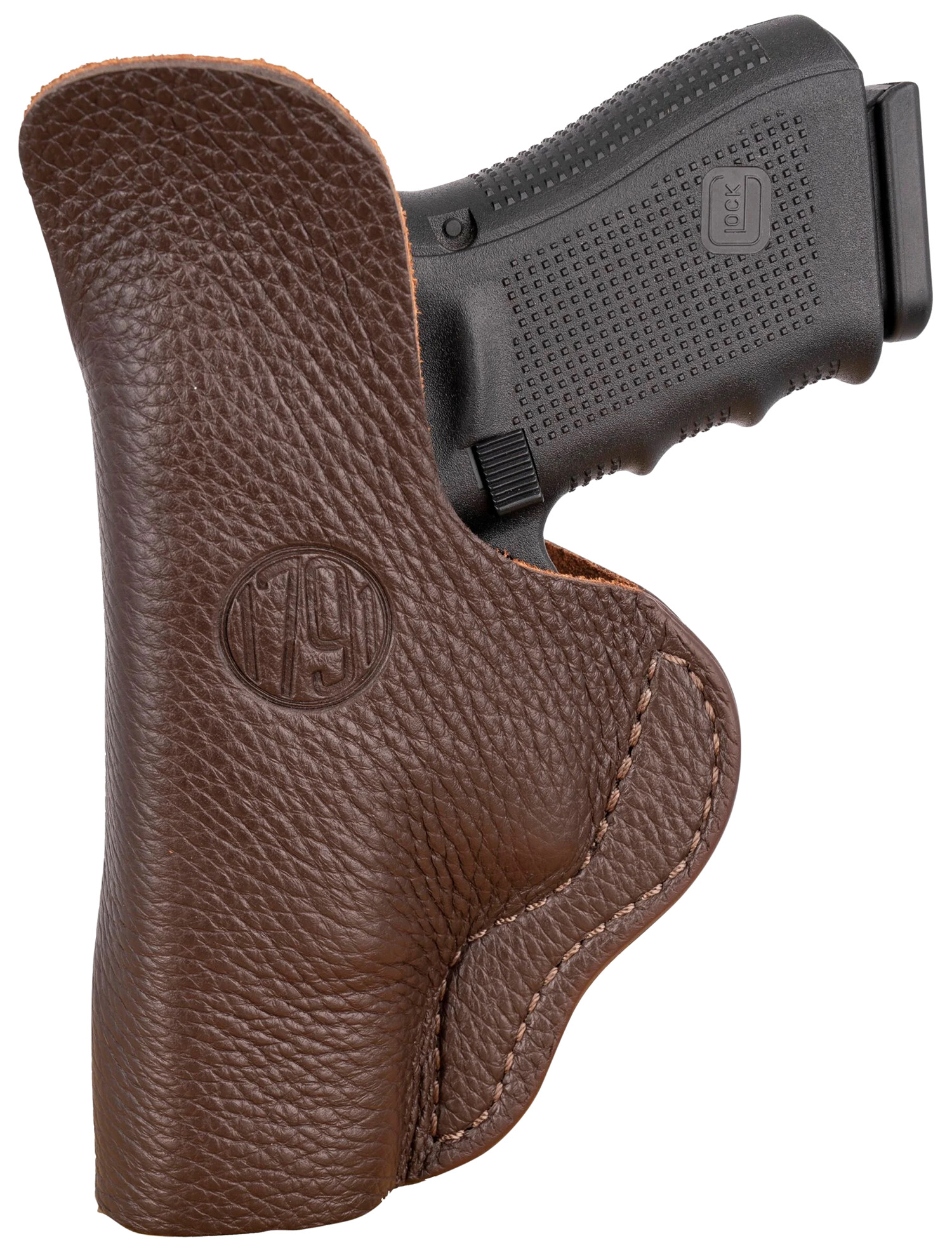 1791 Gunleather FCD4BRWL Fair Chase  IWB Size 04 Brown Leather Deer Hide Belt Clip Fits Glock 17/19 Left Hand
