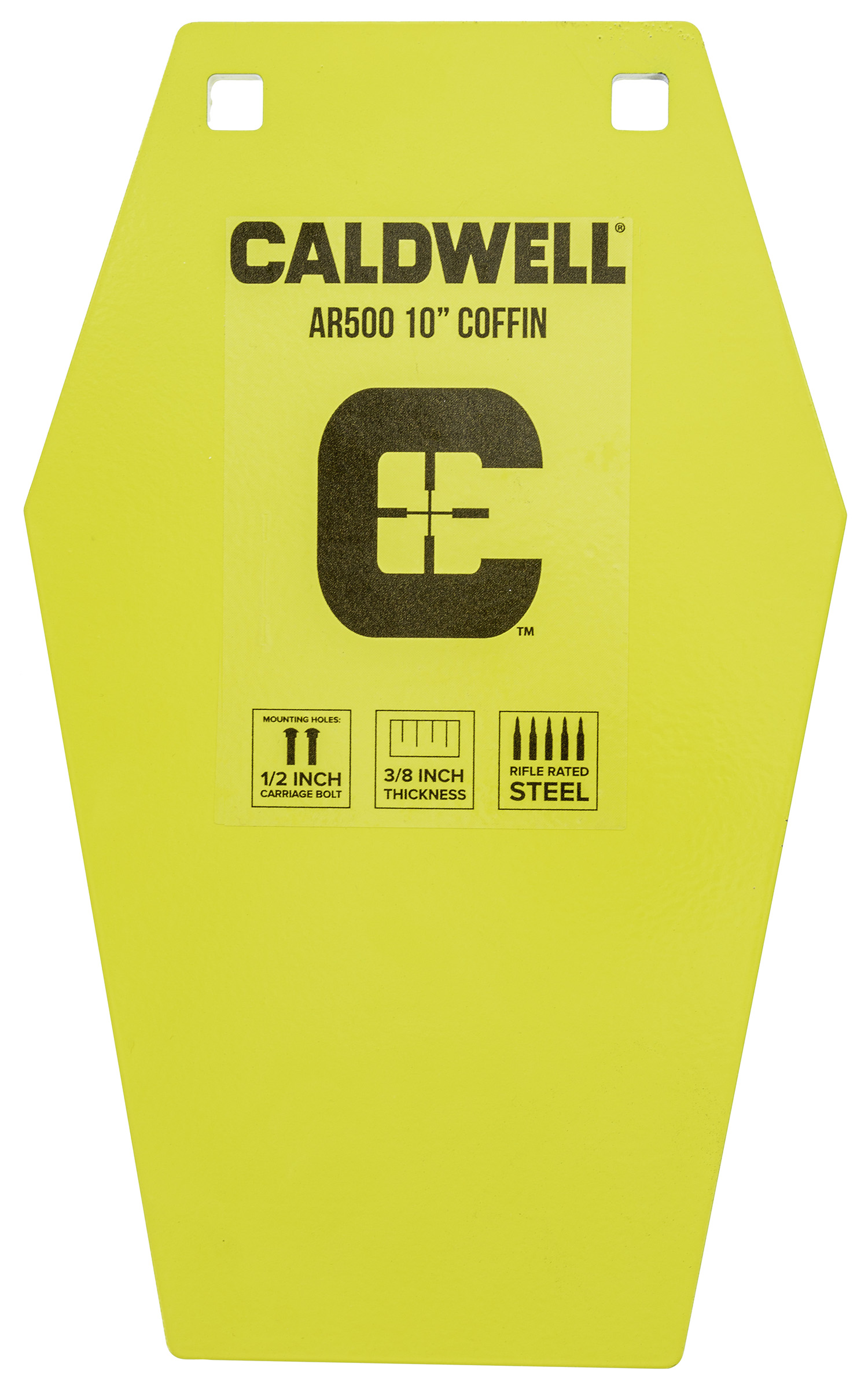 Caldwell 1116693 C  10 Inch Coffin CP4 Yellow Powder Coat AR500 Steel Hanging | 661120079415