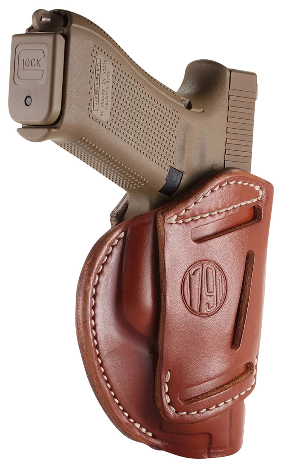 1791 Gunleather 3WH6CBRA 3-Way  IWB/OWB Size 06 Classic Brown Leather Belt Loop Fits Beretta 92 Fits Walther PPQ Fits Sig P320 Ambidextrous Hand