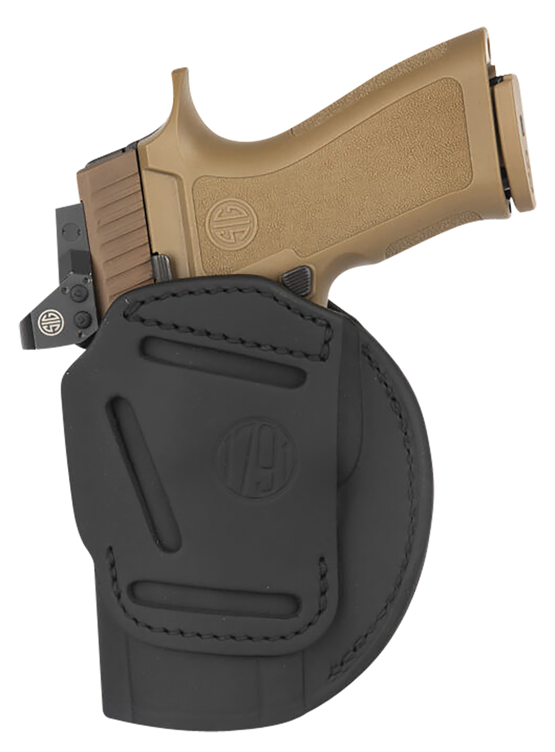 1791 Gunleather 4WH6SBLR 4-Way  IWB/OWB Size 06 Black Leather Belt Clip Compatible w/ Springfield XDM/Glock 20 Ambidextrous