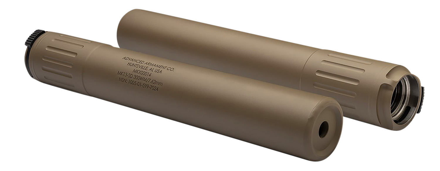 ADVANCED ARMAMENT COMPANY 65008 MK13-SD  30 Cal Rated Up To 300 Win Mag, FDE Titanium, 90T Taper Mount
