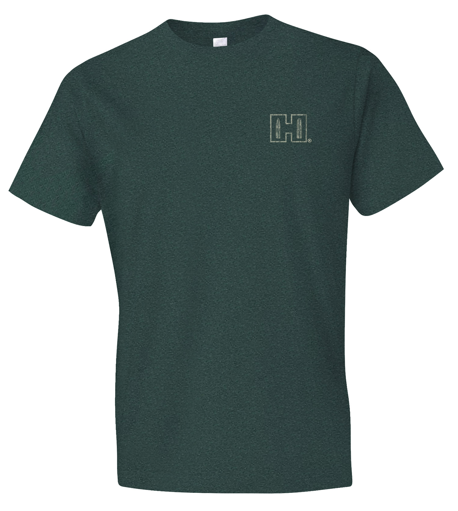 Hornady Gear 31791 Double Rocker  Olive Heather, Cotton/Polyester/Rayon, Short Sleeve Semi-Fitted, Small