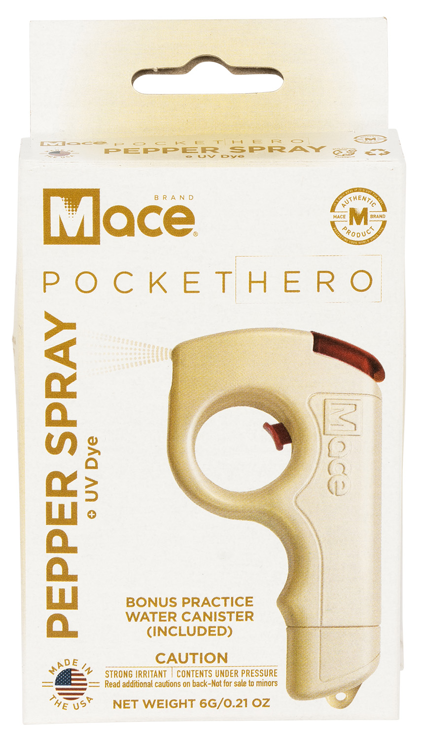Mace 80778 Pocket Pepper Spray OC Pepper 10 Burst Range 10 ft Champagne | 843925007781