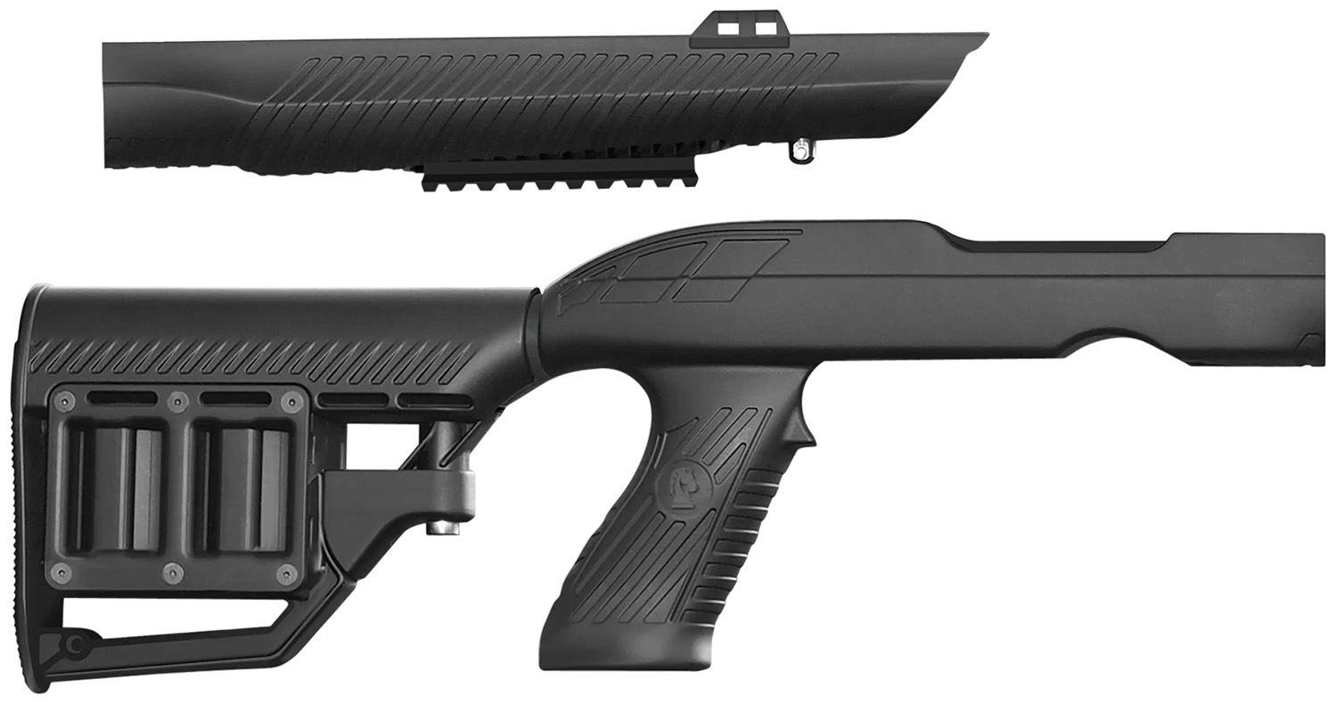 ADAPTIVE TACTICAL AT02020 Tac-Hammer RM4 Black Synthetic, Adjustable Stock with Magazine Compartments, Stowaway Accessory Rail, Fits Ruger 10/22 Takedown (Factory Tapered Barrel)