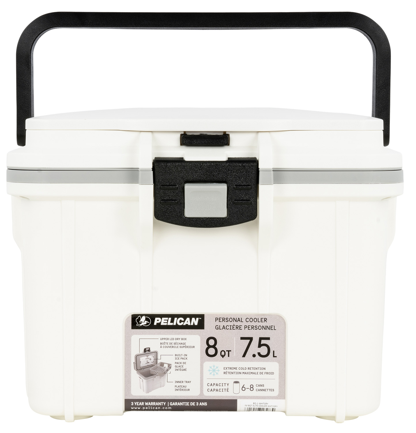 PELICAN 8Q1WHTGRY 8QT ELITE COOLER WHT/GRY | 019428182830