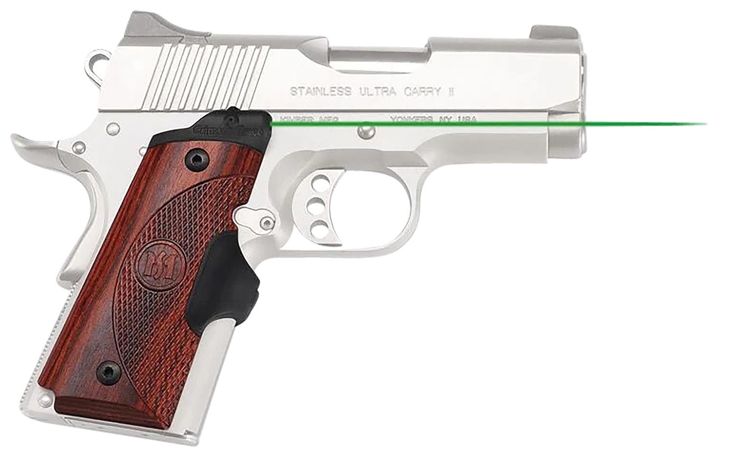 Crimson Trace LG902G Lasergrips Master Series Green Laser 5mW 532nM Wavelength, Rosewood Grip Replacements, Fits 1911 Compact