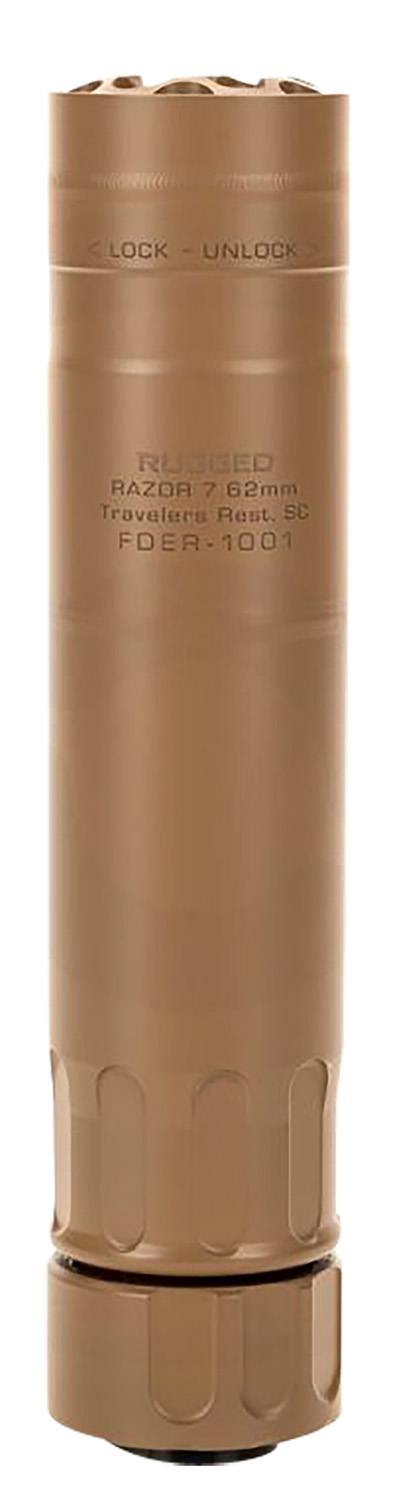 Rugged Suppressors RZRFDE762 Razor762  30 Cal (7.62mm), Rate Up To 300 RUM, 6.40