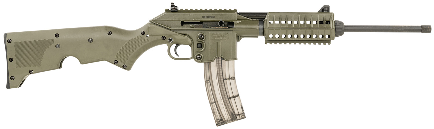 KelTec SU22CAGRN SU22  Full Size 22 LR 261 16.10 Inch Black Threaded Barrel, OD Green Picatinny Rail Polymer Receiver, OD Green Synthetic w/Storage Compartment Stock  | .22 LR | 640832004380