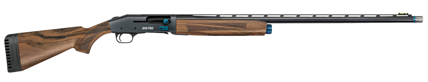 Mossberg 85147 940 Pro Sporting Full Size 12 Gauge SemiAuto 3 Inch 41 30 Inch Gloss Blued Vent Rib Barrel, Tungsten Gray w/Blue Accents Stainless Steel Receiver, Adjustable Walnut Stock, Right Hand  | 12GA | 015813851473