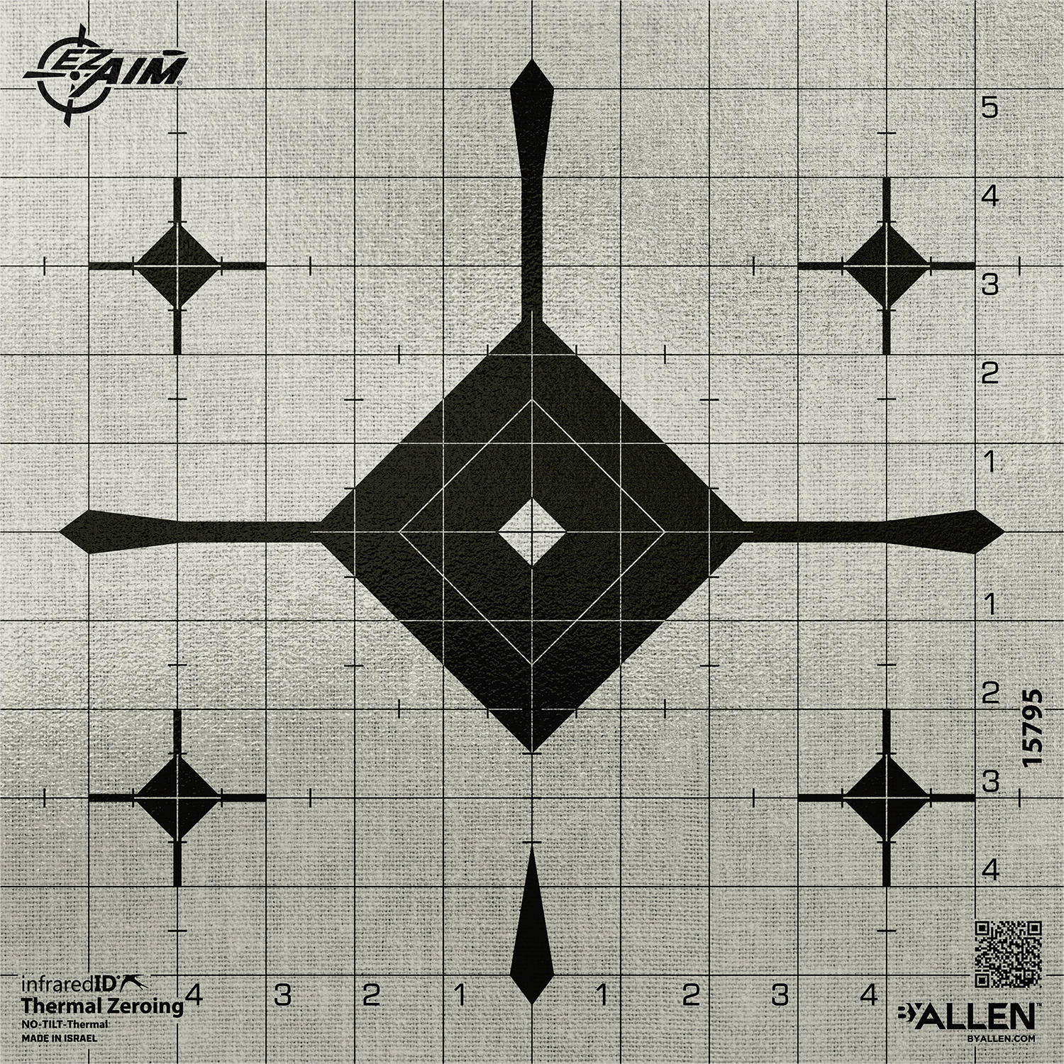 EZ-Aim 15795 Grid Bullseye Adhesive Thermal ID Bullseye Paper 12 Inch x 12 Inch Gray | 026509076902