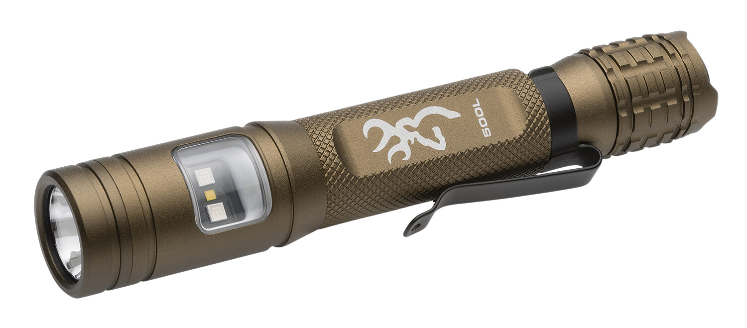 Browning 3711265 Ridgeline Flashlight  Burnt Bronze 20/500 Lumens LED White/Green | 023614990536