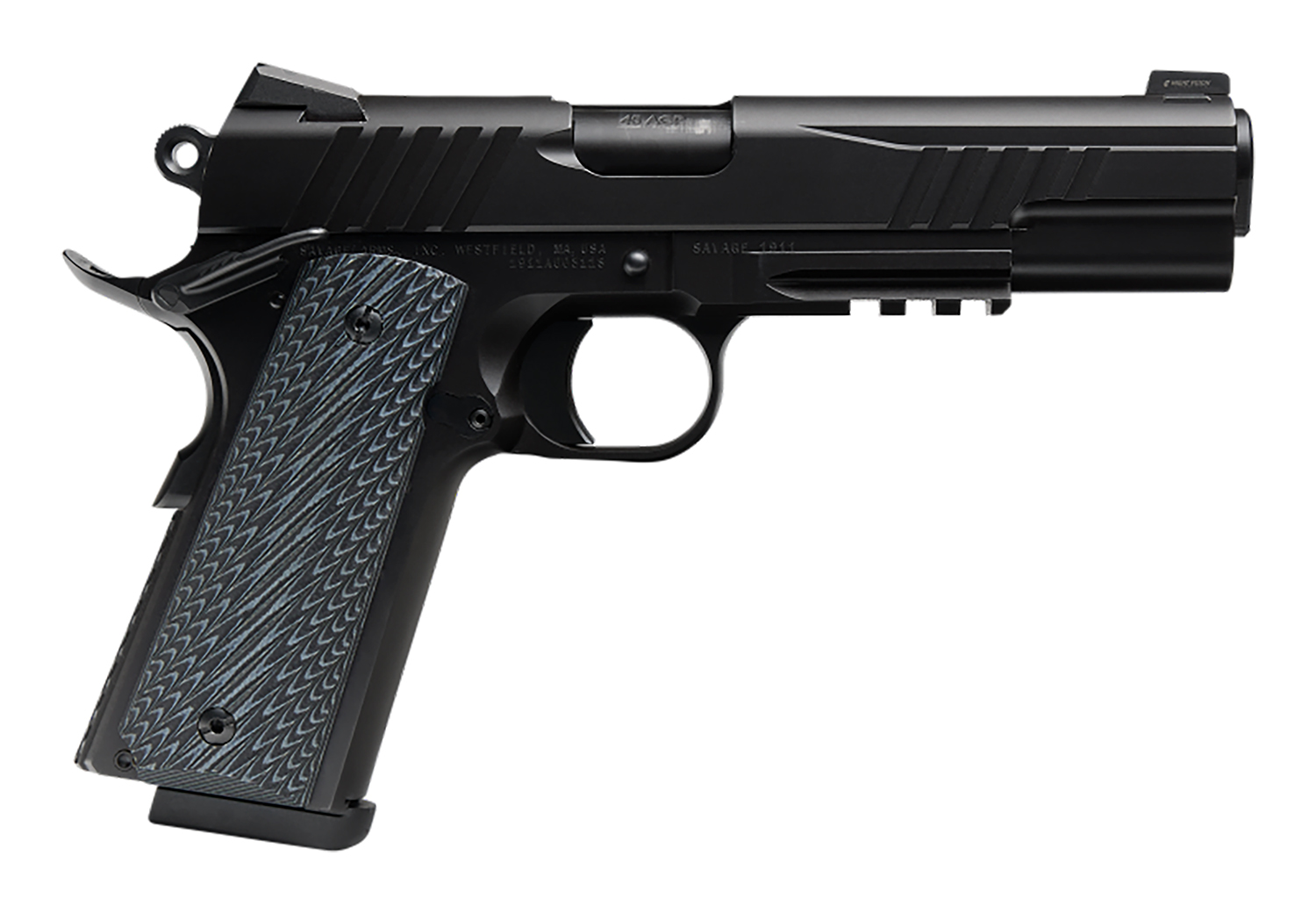 Savage Arms 67211 1911 Government 9mm Luger 101 5 Inch Black Stainless Steel Barrel. Black Nitride Serrated Stainless Steel Slide. Black Nitride Stainless Steel Frame w/Picatinny Rail, Black VZ Grip  | 9x19mm NATO | 011356672117