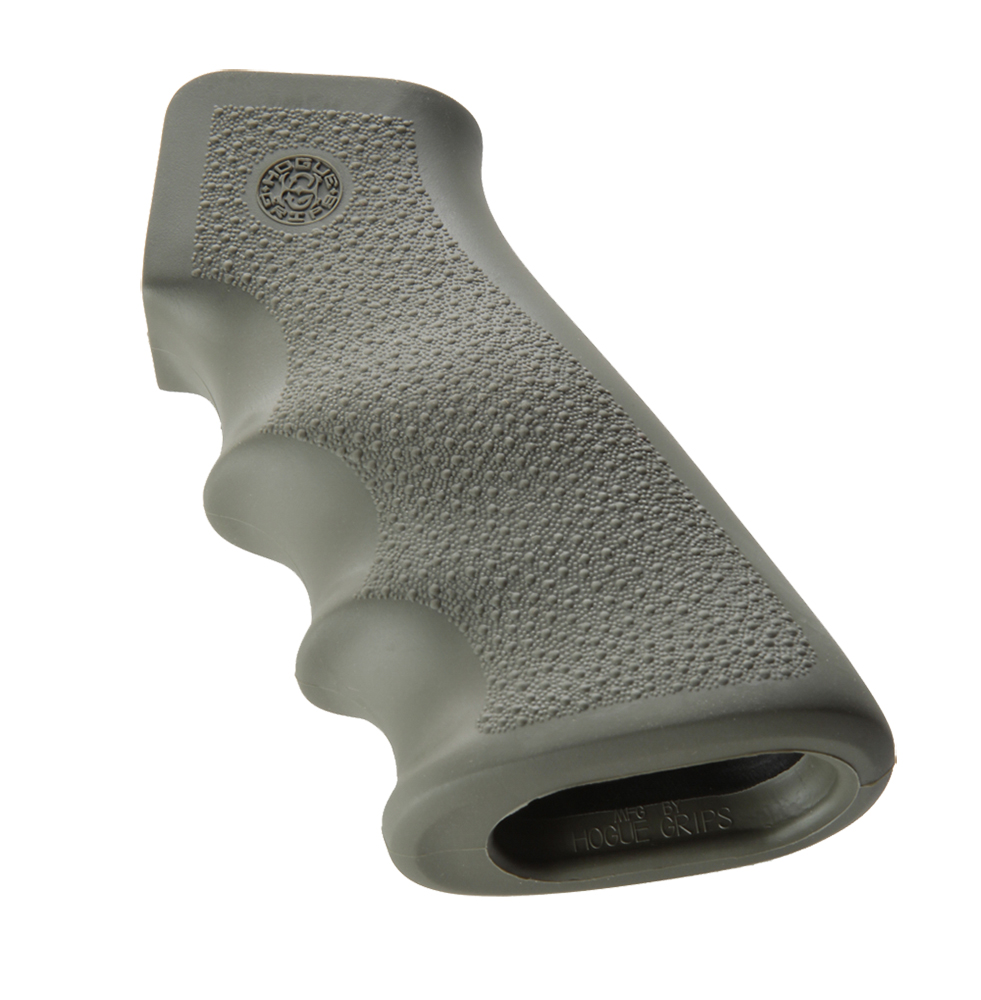 Hogue 15001 OverMolded Grip Cobblestone OD Green Rubber with Finger Grooves for AR-15, M16