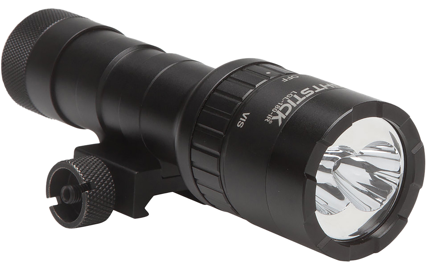 Nightstick LGL180IR Dual-Beam Long Gun Light Kit with IR Illuminator  Black Anodized Hardcoat 1100 Lumens White LED 940 nM Infrared | 017398809047